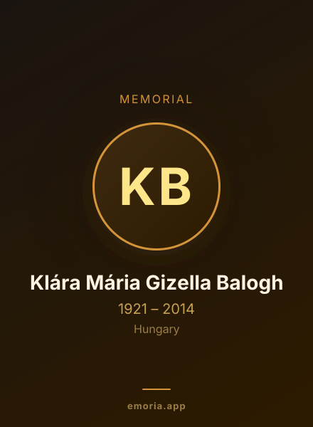 Memorial portrait of Klára Mária Gizella Balogh