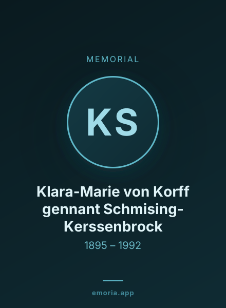 Memorial portrait of Klara-Marie von Korff gennant Schmising-Kerssenbrock