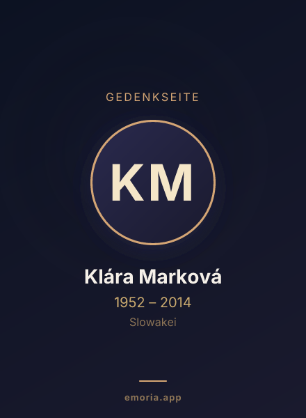 Gedenkportrait von Klára Marková
