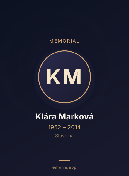 Memorial portrait of Klára Marková
