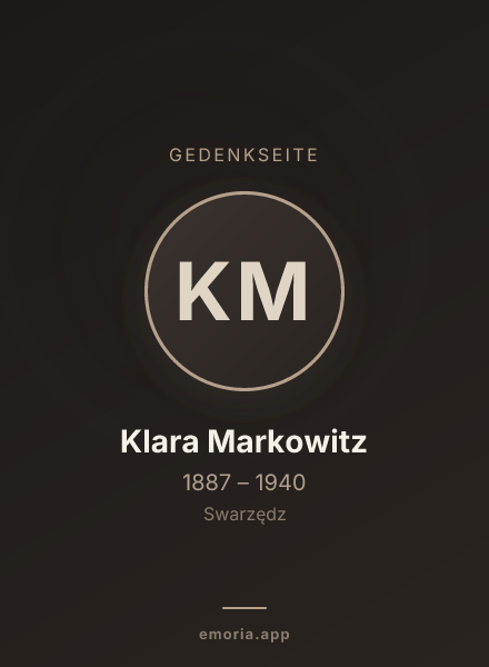 Gedenkportrait von Klara Markowitz