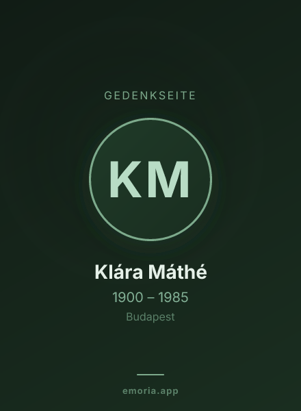 Gedenkportrait von Klára Máthé