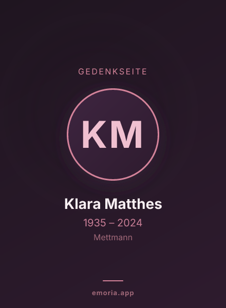 Gedenkportrait von Klara Matthes