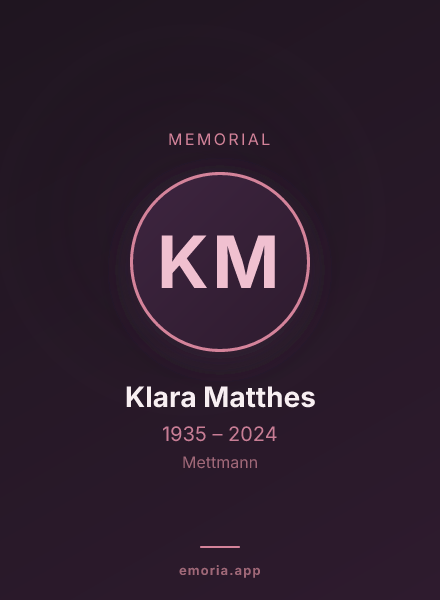 Memorial portrait of Klara Matthes