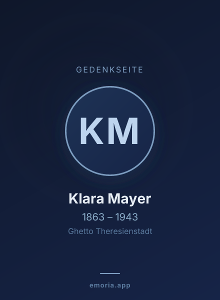 Gedenkportrait von Klara Mayer