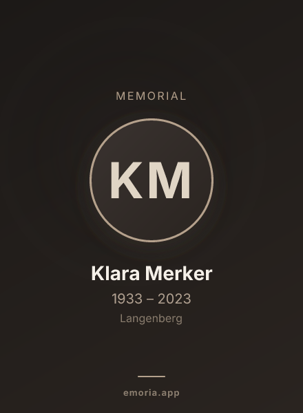 Memorial portrait of Klara Merker
