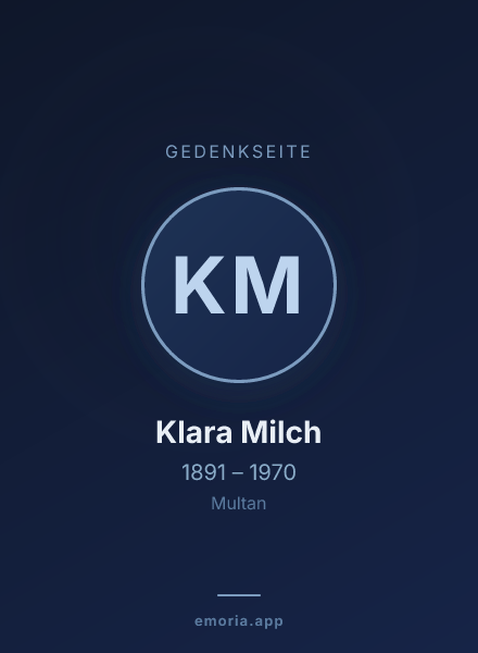 Gedenkportrait von Klara Milch