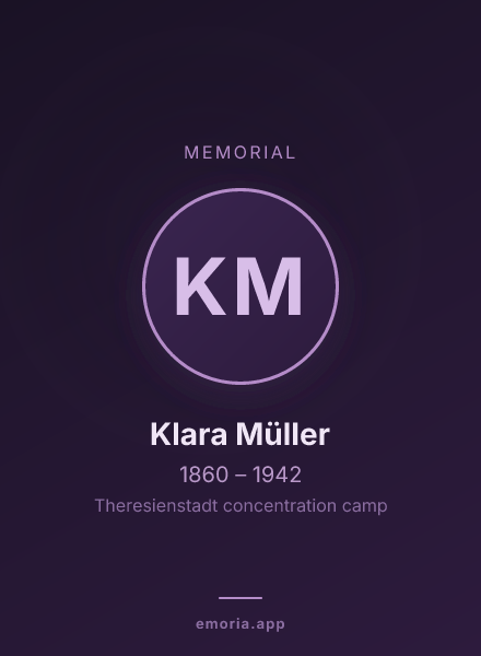 Memorial portrait of Klara Müller