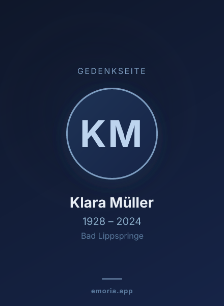 Gedenkportrait von Klara Müller