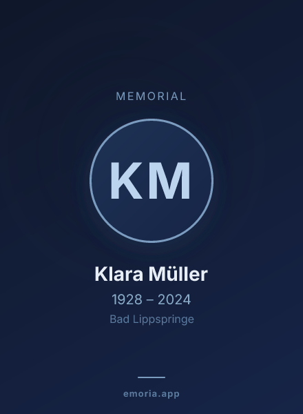 Memorial portrait of Klara Müller
