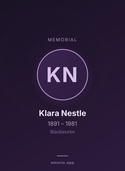 Memorial portrait of Klara Nestle