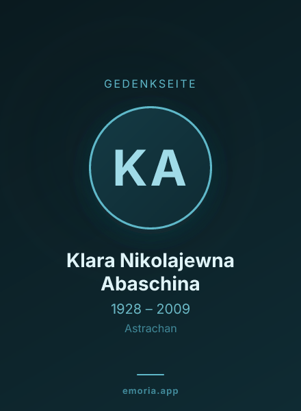 Gedenkportrait von Klara Nikolajewna Abaschina