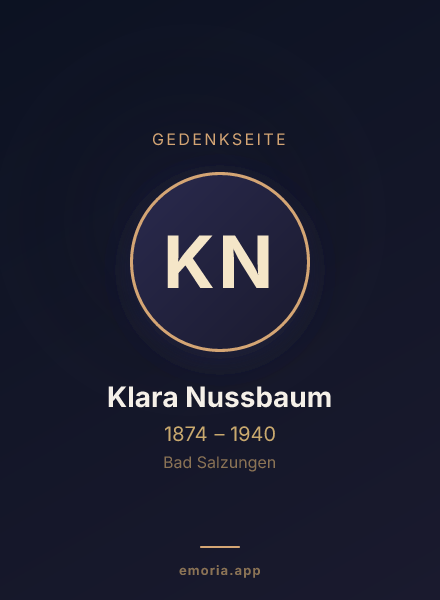 Gedenkportrait von Klara Nussbaum
