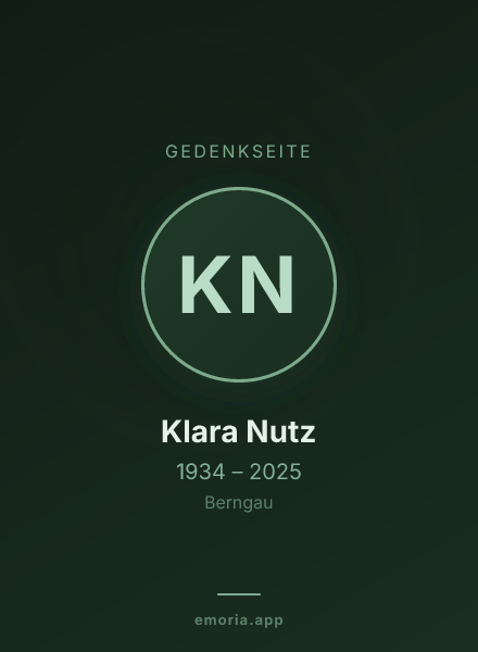 Gedenkportrait von Klara Nutz