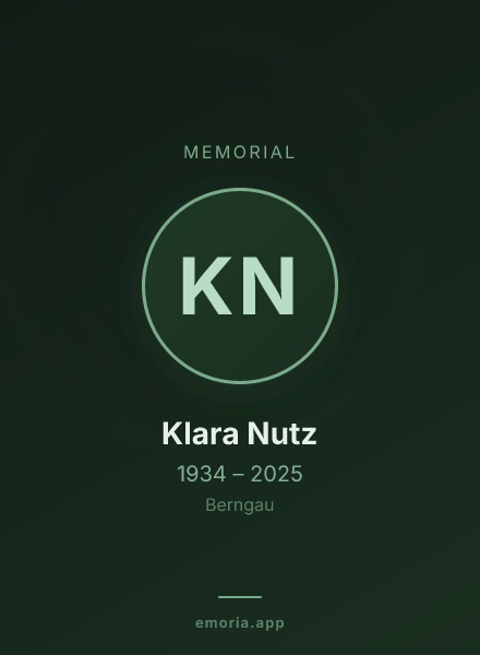 Memorial portrait of Klara Nutz
