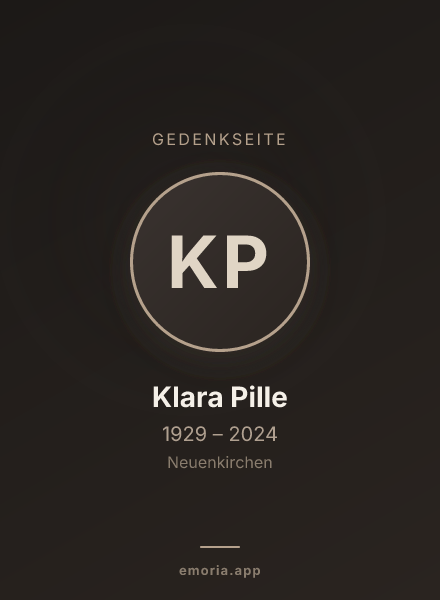 Gedenkportrait von Klara Pille