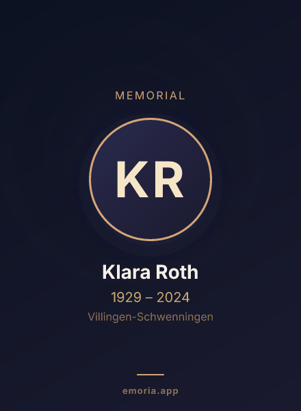 Memorial portrait of Klara Roth