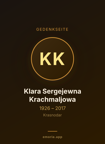 Gedenkportrait von Klara Sergejewna Krachmaljowa