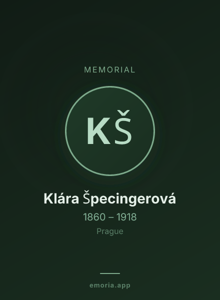 Memorial portrait of Klára Špecingerová