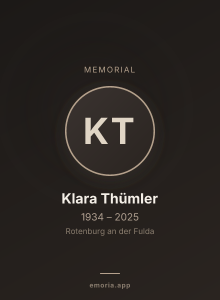 Memorial portrait of Klara Thümler