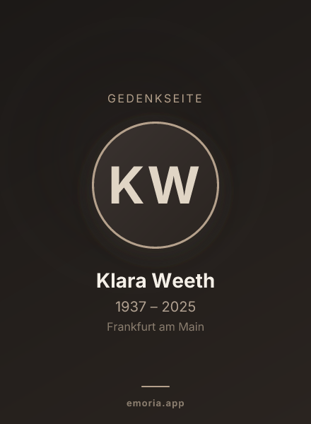Gedenkportrait von Klara Weeth