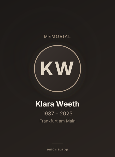 Memorial portrait of Klara Weeth