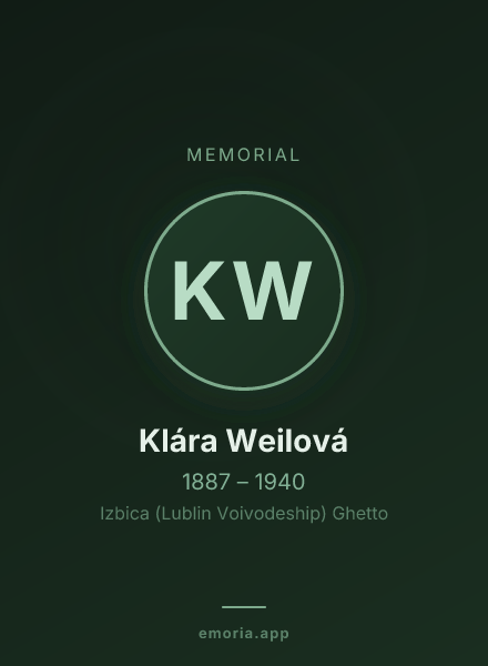 Memorial portrait of Klára Weilová