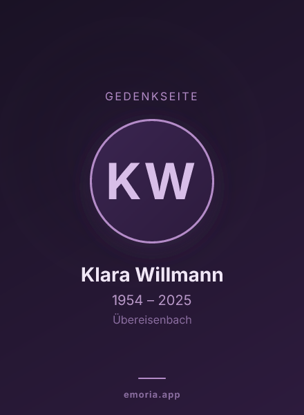 Gedenkportrait von Klara Willmann