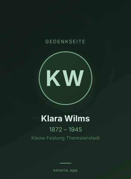 Gedenkportrait von Klara Wilms