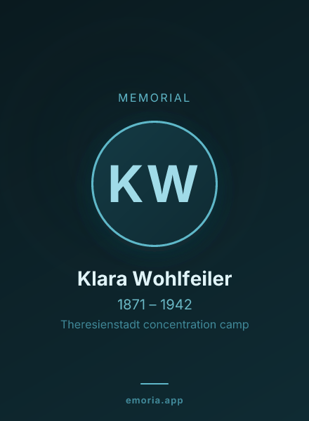 Memorial portrait of Klara Wohlfeiler
