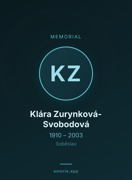 Memorial portrait of Klára Zurynková-Svobodová