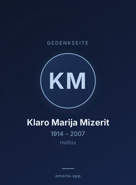 Gedenkportrait von Klaro Marija Mizerit