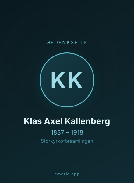 Gedenkportrait von Klas Axel Kallenberg