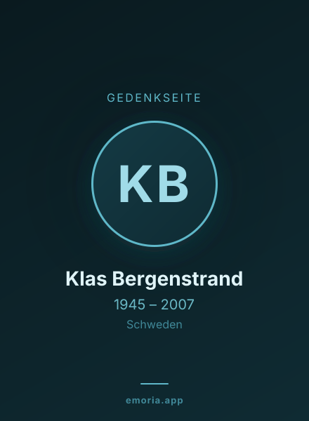 Gedenkportrait von Klas Bergenstrand