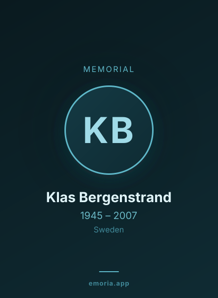 Memorial portrait of Klas Bergenstrand