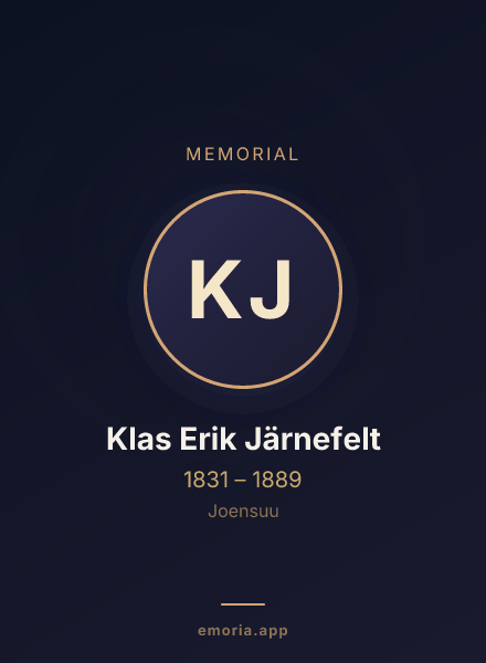 Memorial portrait of Klas Erik Järnefelt