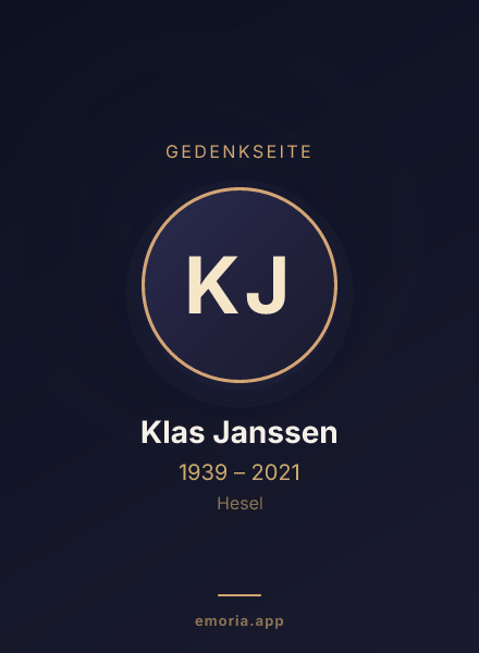Gedenkportrait von Klas Janssen