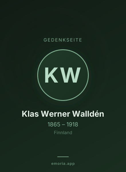 Gedenkportrait von Klas Werner Walldén