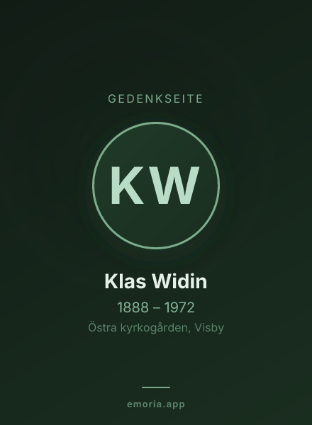 Gedenkportrait von Klas Widin
