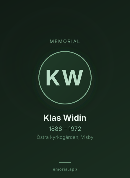 Memorial portrait of Klas Widin