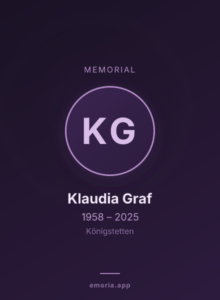 Memorial portrait of Klaudia Graf