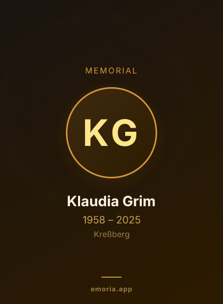 Memorial portrait of Klaudia Grim
