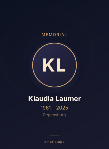 Memorial portrait of Klaudia Laumer