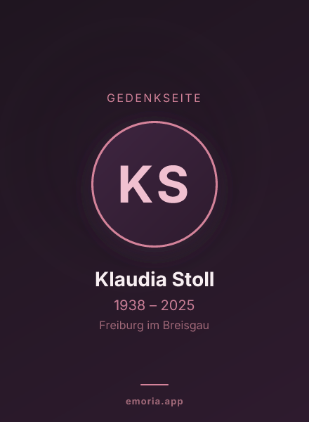 Gedenkportrait von Klaudia Stoll