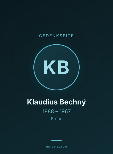 Gedenkportrait von Klaudius Bechný