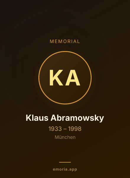Memorial portrait of Klaus Abramowsky