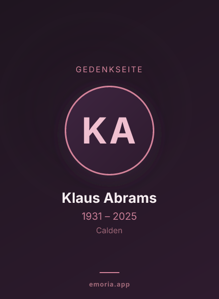 Gedenkportrait von Klaus Abrams