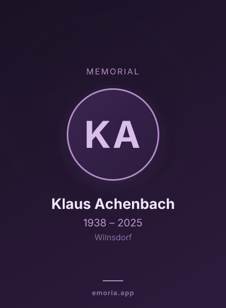 Memorial portrait of Klaus Achenbach
