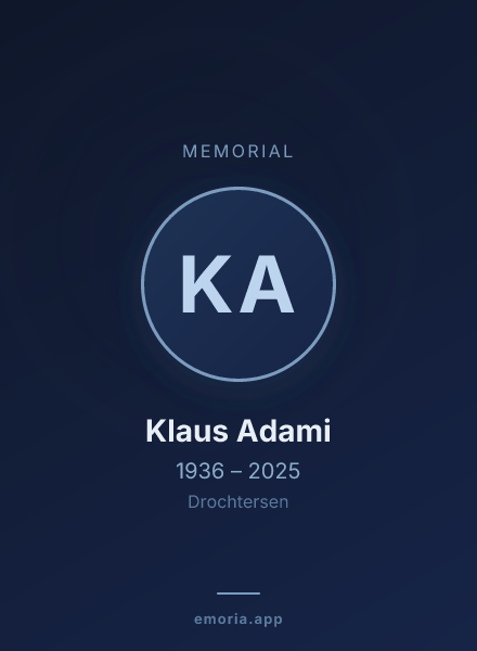 Memorial portrait of Klaus Adami