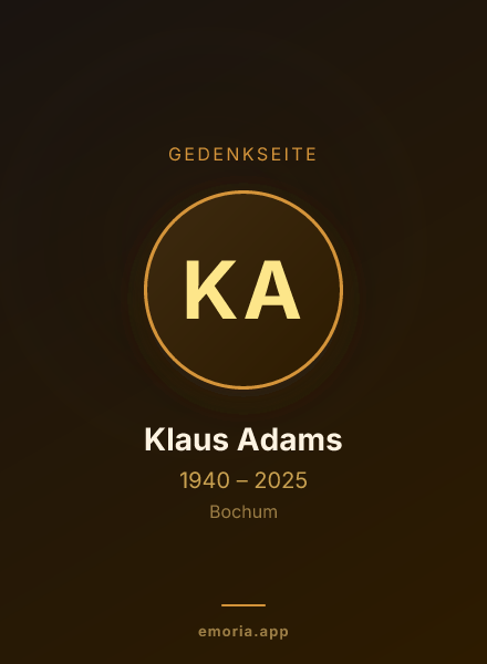 Gedenkportrait von Klaus Adams